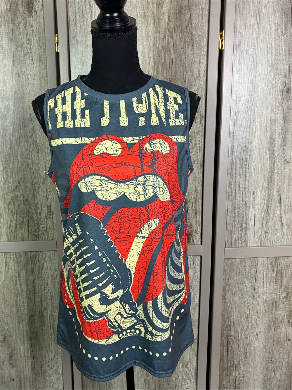 Classic Rolling Stones Lips Sleeveless Tank Top Women's L